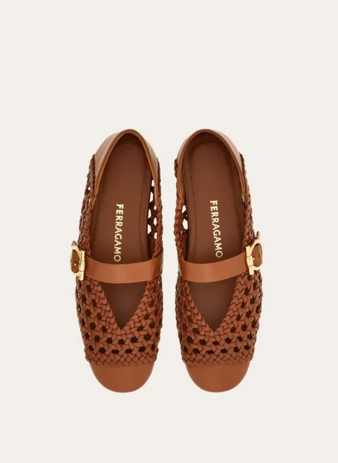 Пантофки с 'Woven' дизайн Ferragamo Gancini — снимка 3