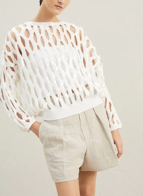 Пуловер 'Dazzling Mesh' Brunello Cucinelli