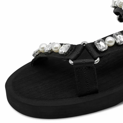 Дамски Равни Сандали TAMARIS – 1-28269-44-043 BLACK GLAM — снимка 4