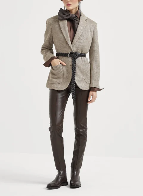 Сатенирана риза от коприна Brunello Cucinelli — снимка 10