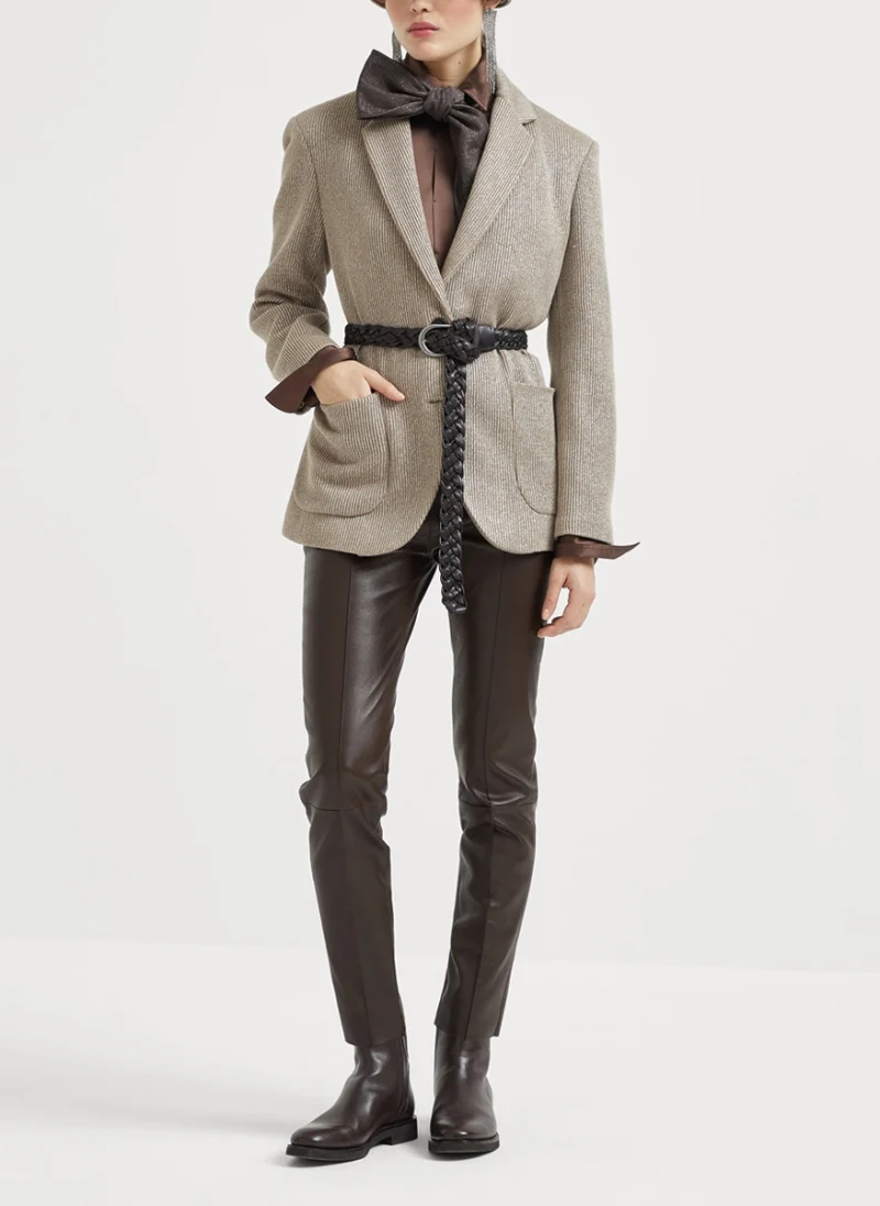 Сатенирана риза от коприна Brunello Cucinelli — снимка 10