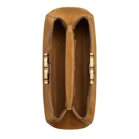 Дамска кафява чанта Eleanor Satchel TORY BURCH — снимка 7