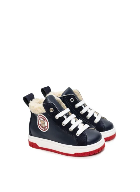 Кожени обувки с мека подплата Moschino Kids — снимка 2