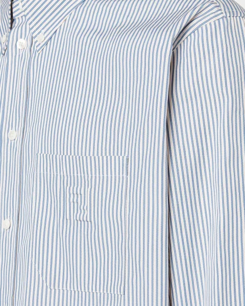 Blue Striped Cotton Shirt — снимка 2