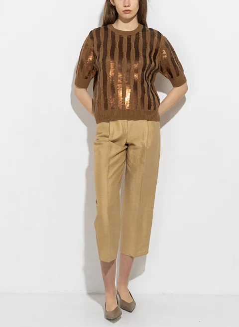 Пуловер с апликирани пайети Max Mara Empoli