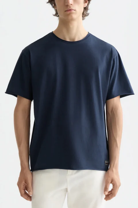 T-Shirt Raw Edged Relaxed Fit Garment Dyed 183287 401 sky captain — снимка 2