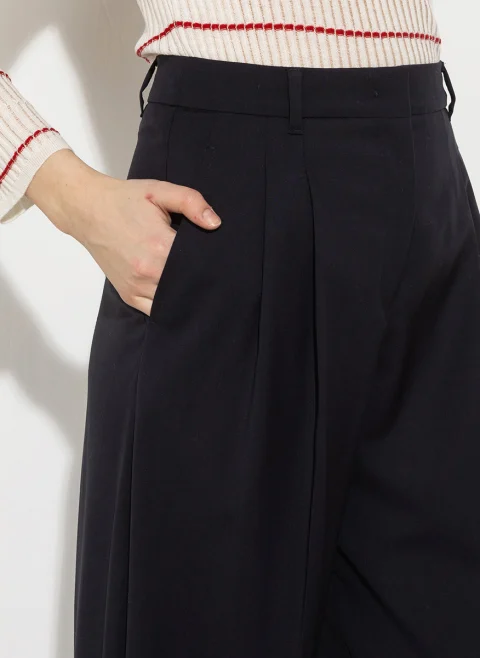 Панталон от фина вълна с колан Max Mara Studio Mstbacio — снимка 12
