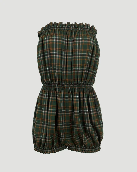 Plaid Strapless Jumpsuit