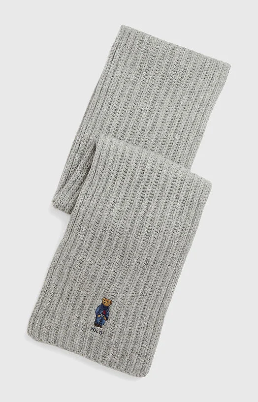 Плетен вълнен шал с Polo Bear лого