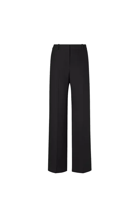 Silk and Cotton Trousers in Black