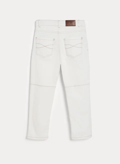 Деним с контрастни детайли Brunello Cucinelli Kids 12 — снимка 7