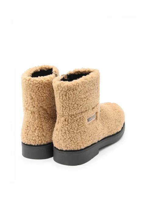 Боти с лого 'faux-shearling' Moschino Kids — снимка 3