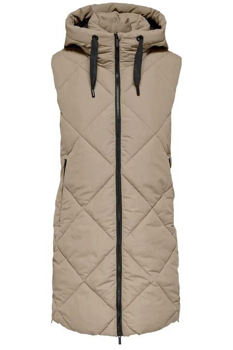 Яке Onlmaggi Hood Waistcoat 15373237 17-1312 TCX silver mink
