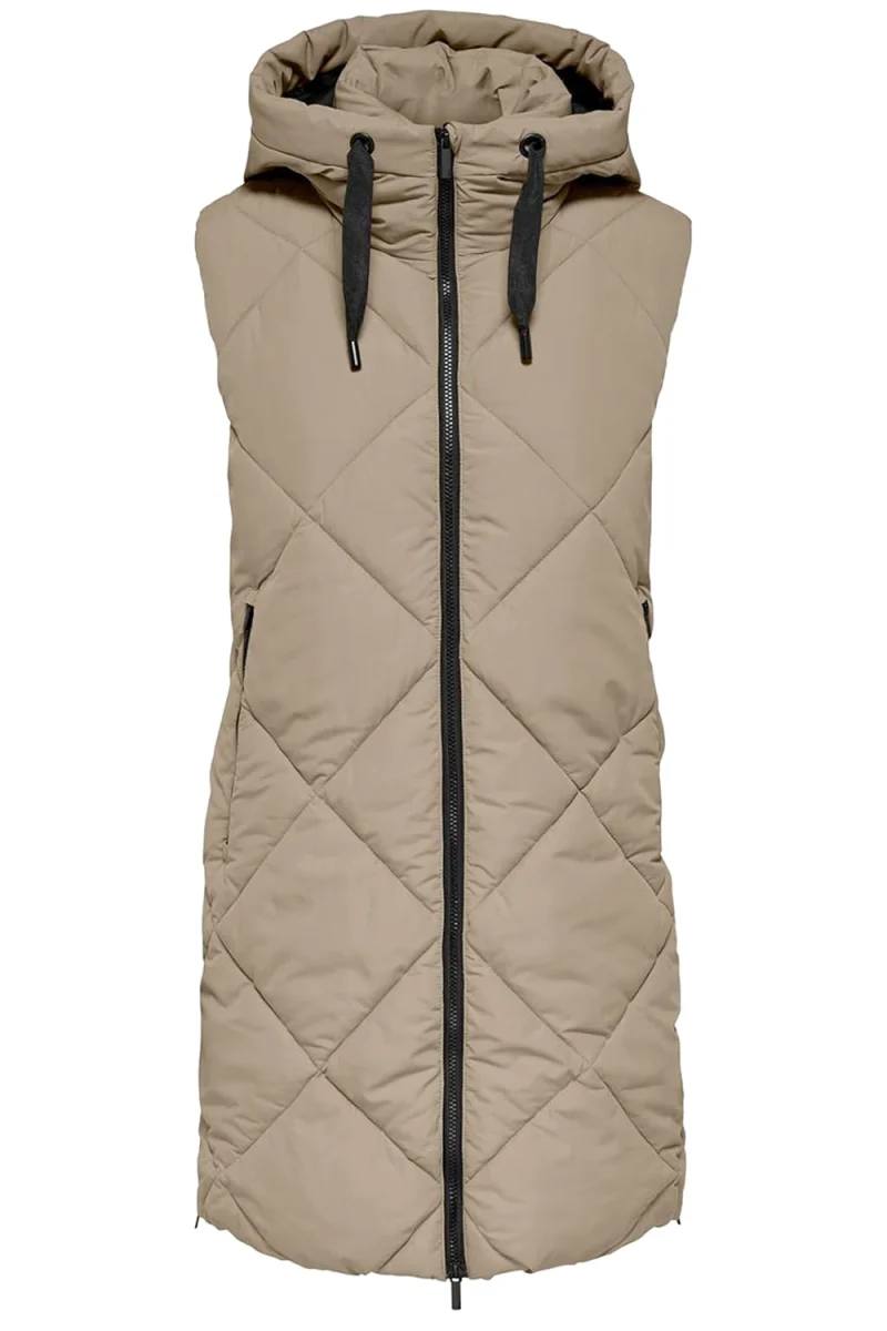 Яке Onlmaggi Hood Waistcoat 15373237 17-1312 TCX silver mink