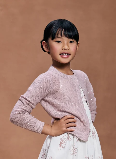 Жилетка от лен 'Sparkling note' Brunello Cucinelli Kids 4-6 — снимка 4