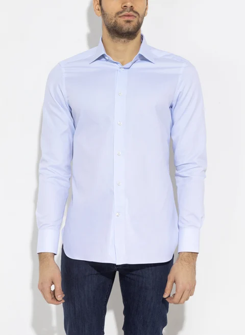 Класическа риза от памук Zegna — снимка 4