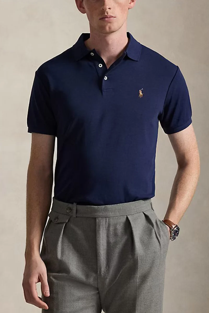 Polo Pima Polo-Ssl-Knt 710685514003 410 navy — снимка 2
