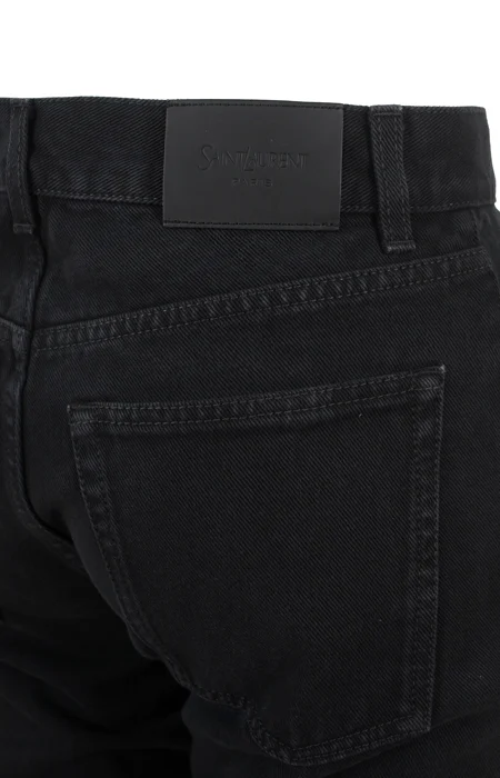 Slim Straight-Leg Jeans in Black — снимка 2