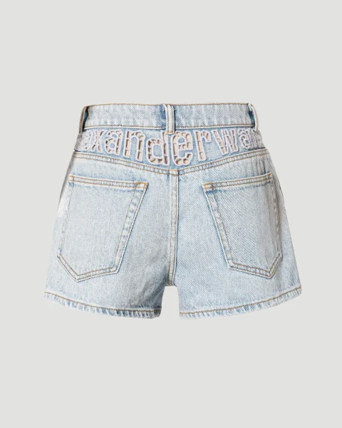 Logo Embroidered Denim Shorts — снимка 2