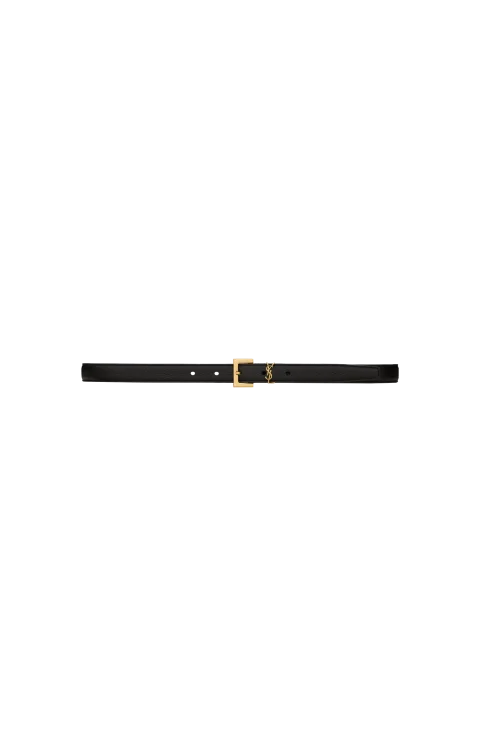 Cassandre Thin Belt in Grained Leather