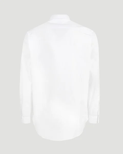 Slim Fit Cotton Shirt in White — снимка 2