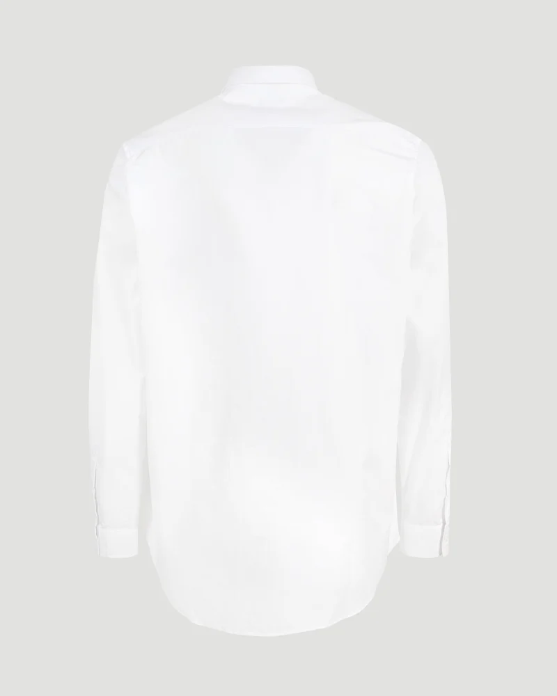 Slim Fit Cotton Shirt in White — снимка 2
