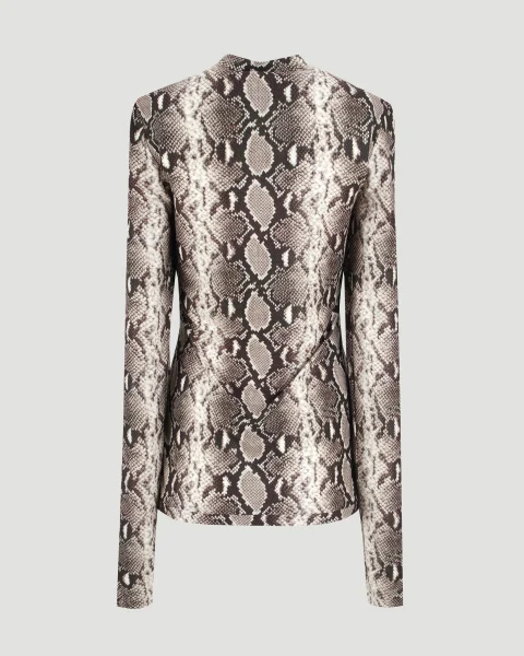 Snake Print Long-Sleeved Top — снимка 2