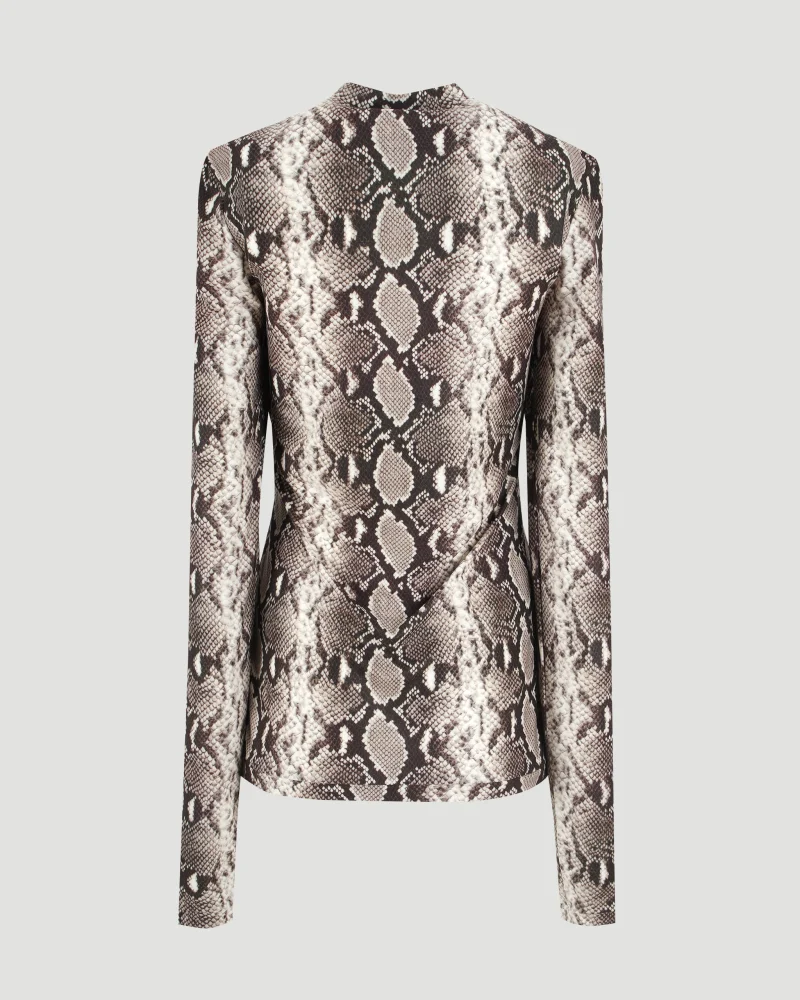 Snake Print Long-Sleeved Top — снимка 2