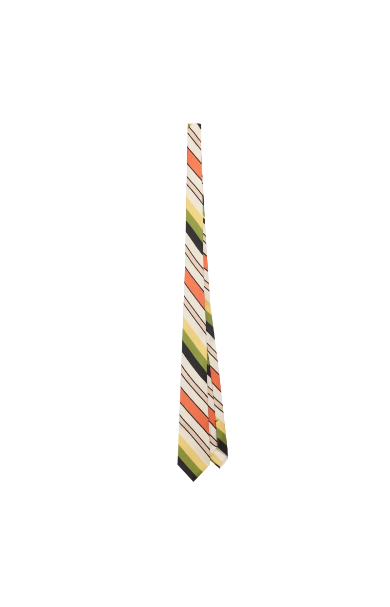 Printed Retro Stripe Tie in Multicolor