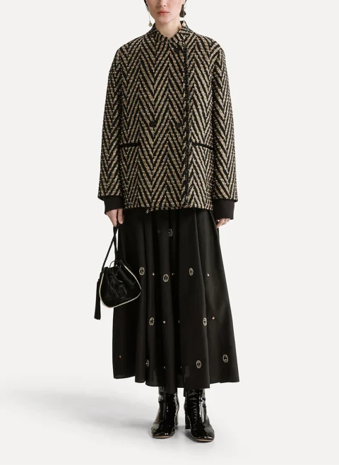Палто със 'sparkling' мотив 'Oversized fit' forte_forte