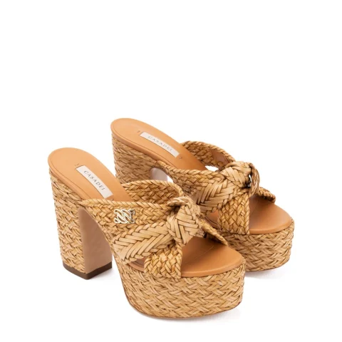 Дамски бежови чехли Formentera Casadei — снимка 5