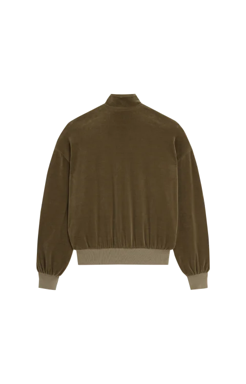Velveteen Bomber Jacket in Bronze Velour — снимка 2