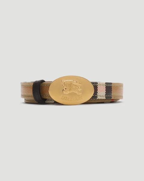 Thin Reversible Check Knight Stamp Belt