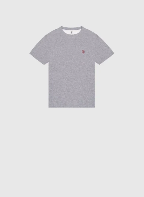 Тишърт с бродерия Brunello Cucinelli Kids 12