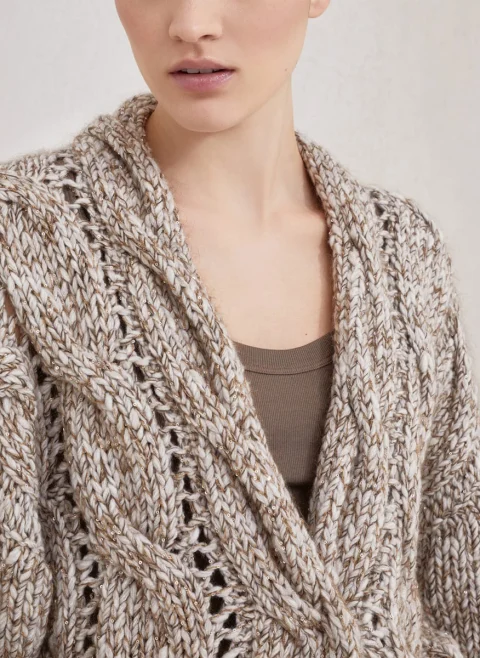 Жилетка с пайети 'Cable knit' Brunello Cucinelli — снимка 4