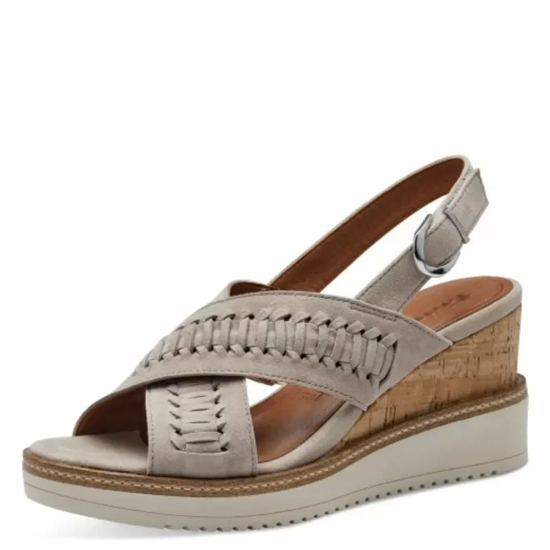 Дамски Сандали На Платформа TAMARIS – 1-28213-42-204 LIGHT GREY — снимка 3