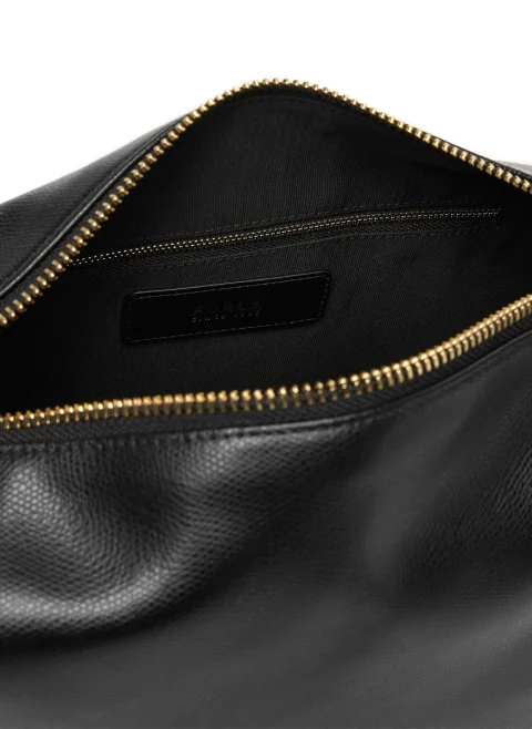 Кожена чанта Furla Tonie Nero M — снимка 2