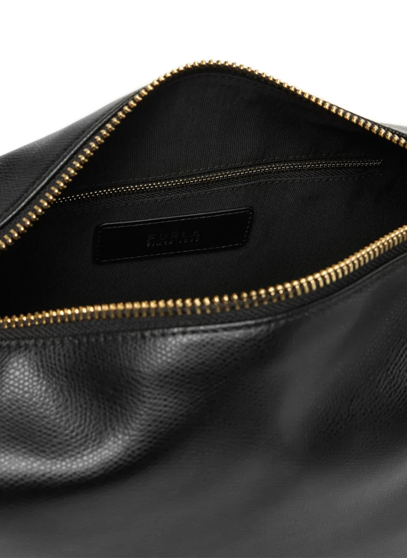 Кожена чанта Furla Tonie Nero M — снимка 2