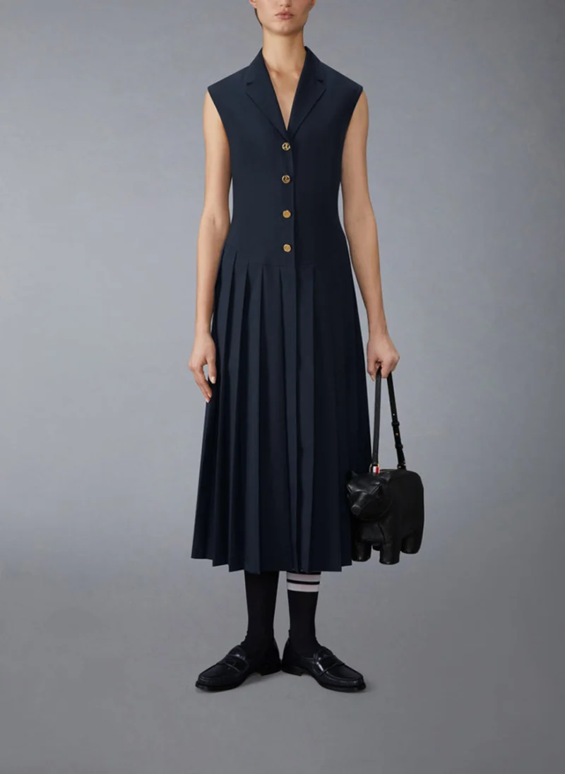 Рокля с плисиран мотив 'School Uniform' Thom Browne