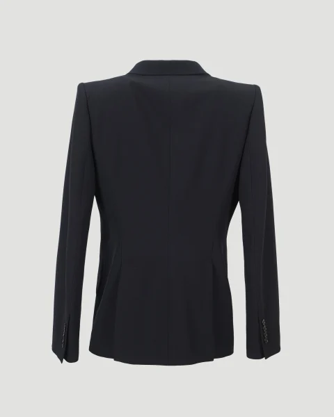 Leaf Crepe Jacket in Black — снимка 2