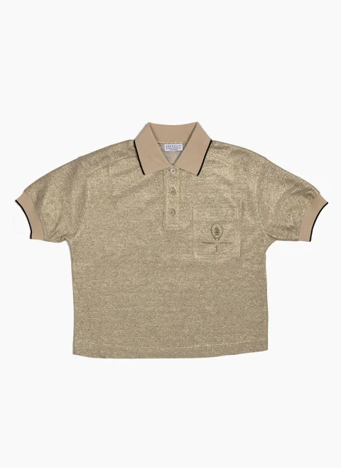 Полошърт с контрастни кантове Brunello Cucinelli Kids