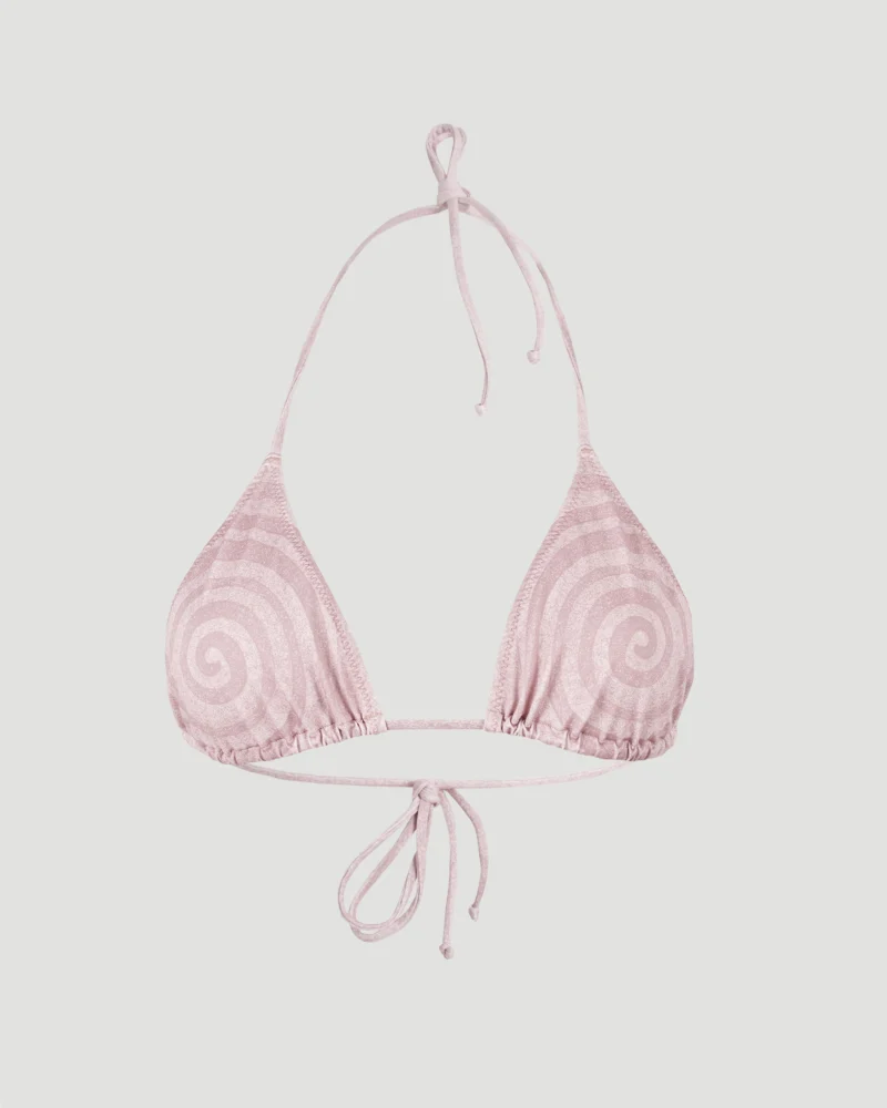Spiral Bikini Top in Pink