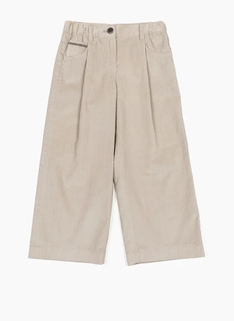 Панталон от рипсено кадифе с монили Brunello Cucinelli Kids 8-10