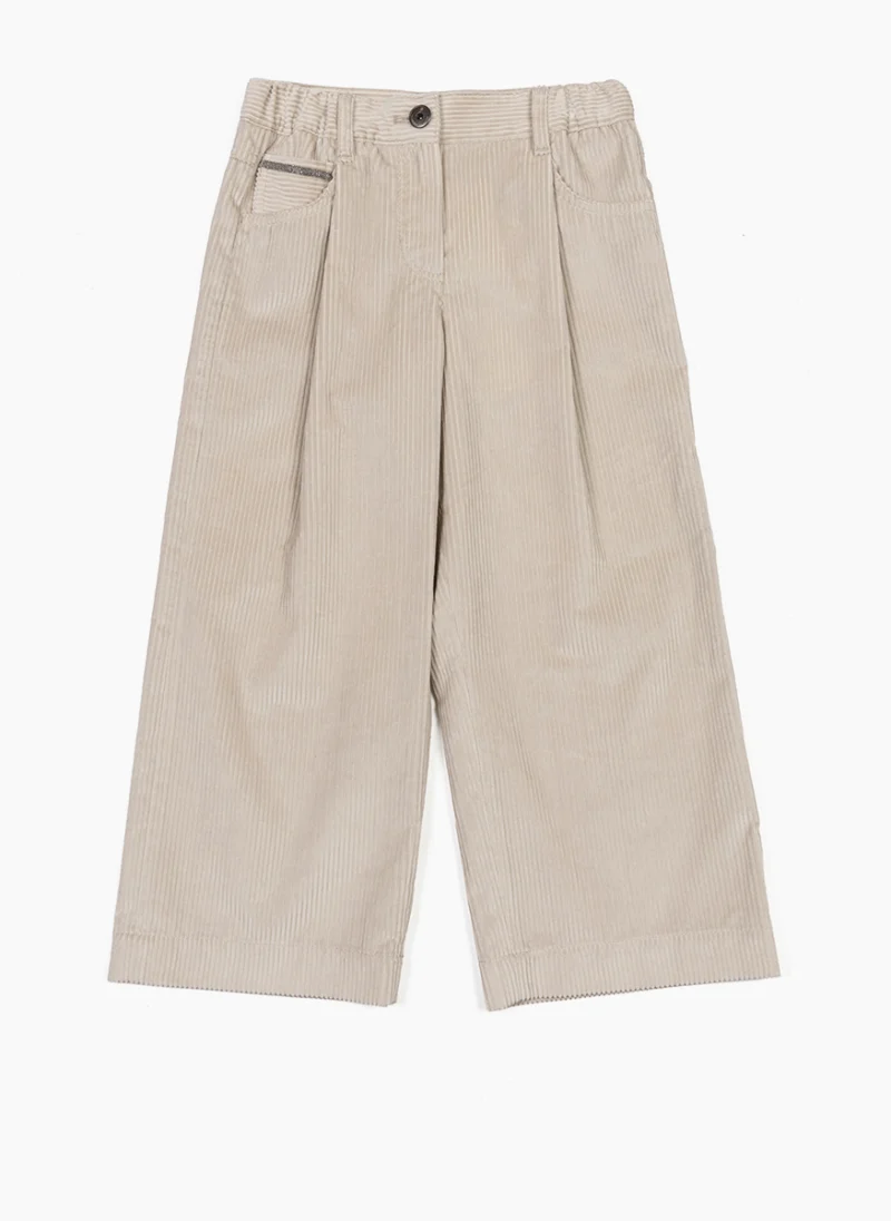 Панталон от рипсено кадифе с монили Brunello Cucinelli Kids 8-10