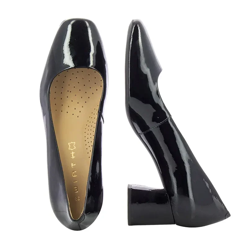 Дамски обувки на ток WIRTH – 57500 MELZO verniz super soft preto — снимка 5