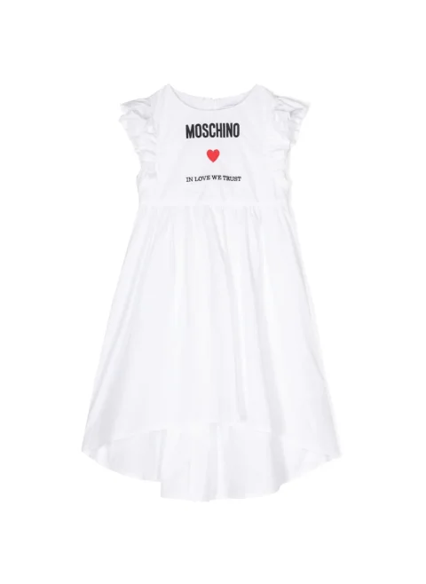 Рокля с бродерия Moschino Kids