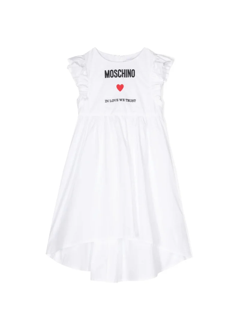 Рокля с бродерия Moschino Kids