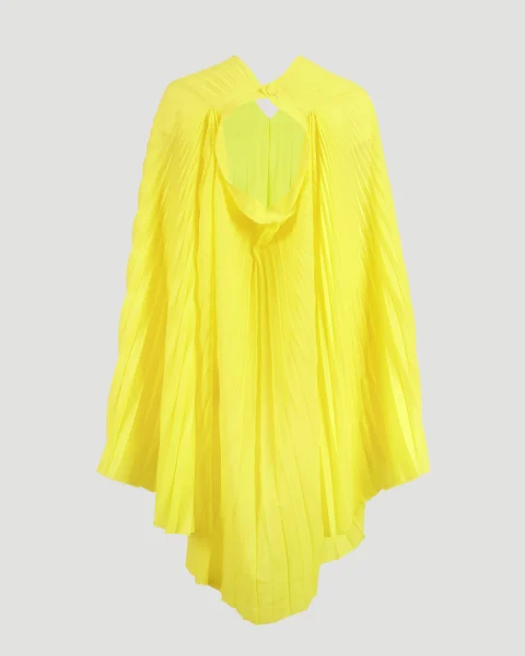 Pleated Dress in Yellow — снимка 3