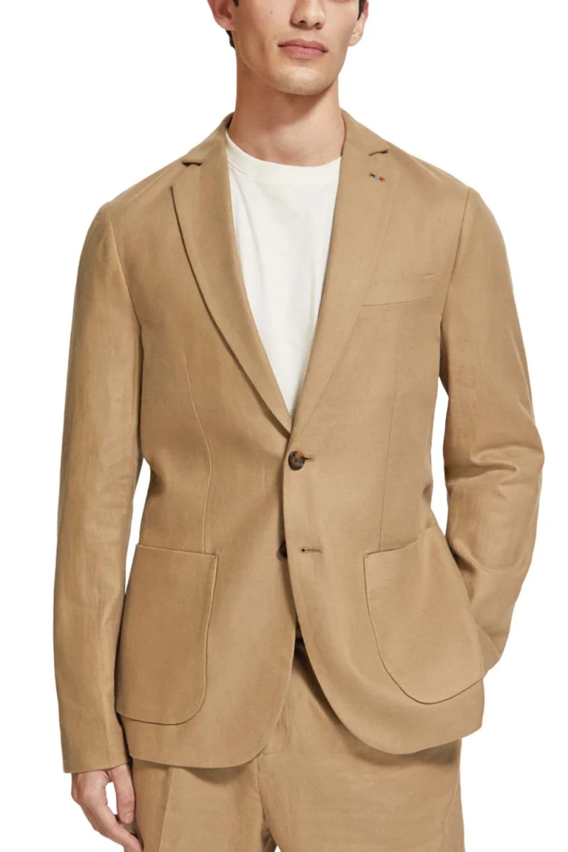 Сако Unconstructed Single-Breasted Twill 176982 SC6896 seastone — снимка 2