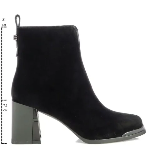 Дамски Боти На Ток CARLO FABIANI – 2636002 BLACK SUEDE — снимка 6